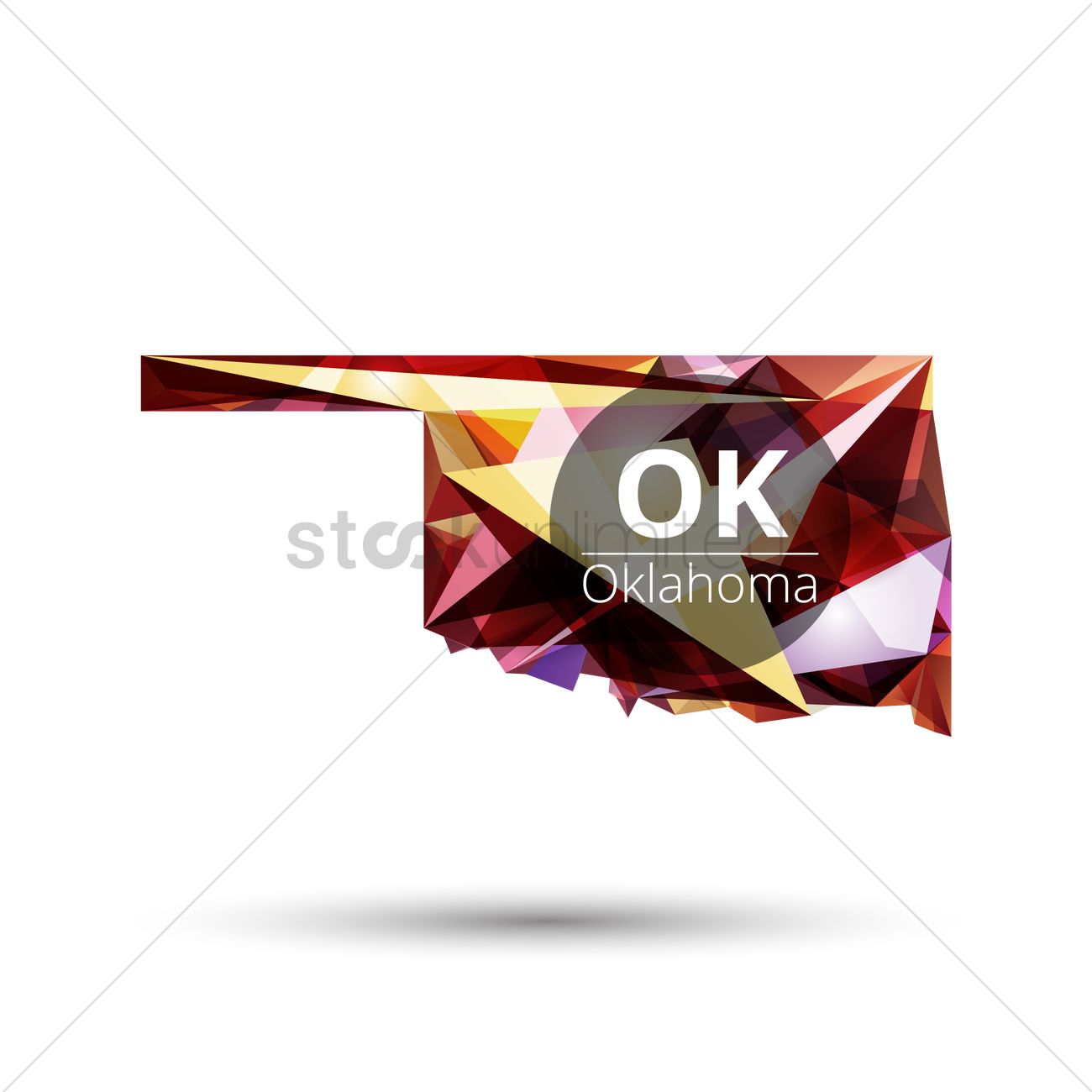 1300x1300 Low Poly Map Of Oklahoma State Vector Image