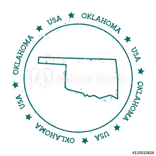 500x500 Oklahoma Vector Map Retro Vintage Insignia With Us State Map