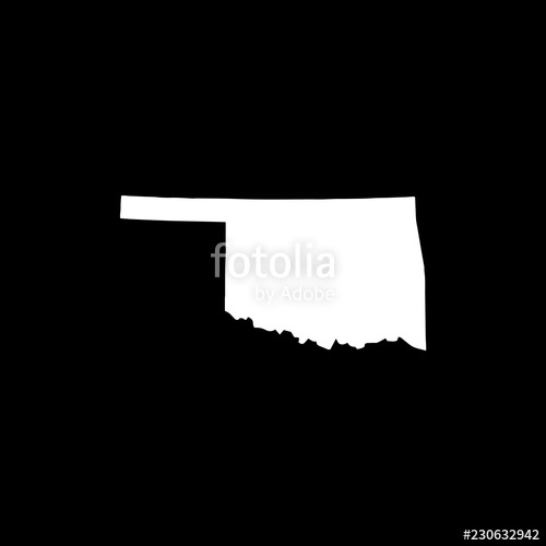 500x500 Map Of Oklahoma Vector Stock Image And Royalty Free Vector