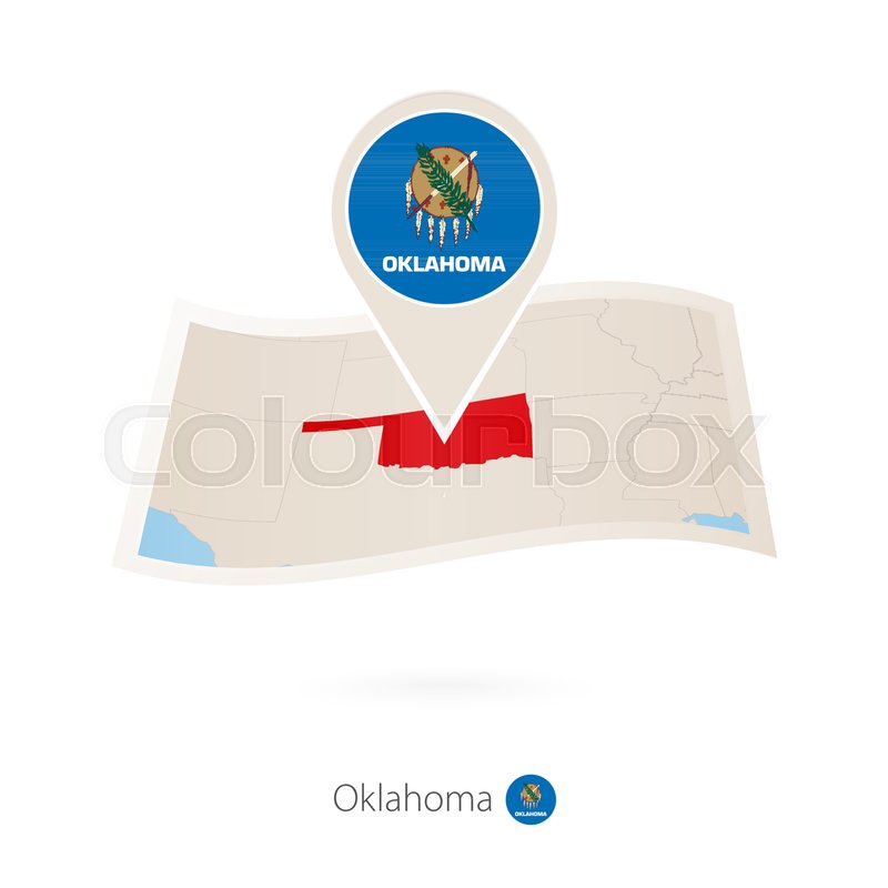 800x800 Folded Paper Map Of Oklahoma U S Stock Vector Colourbox