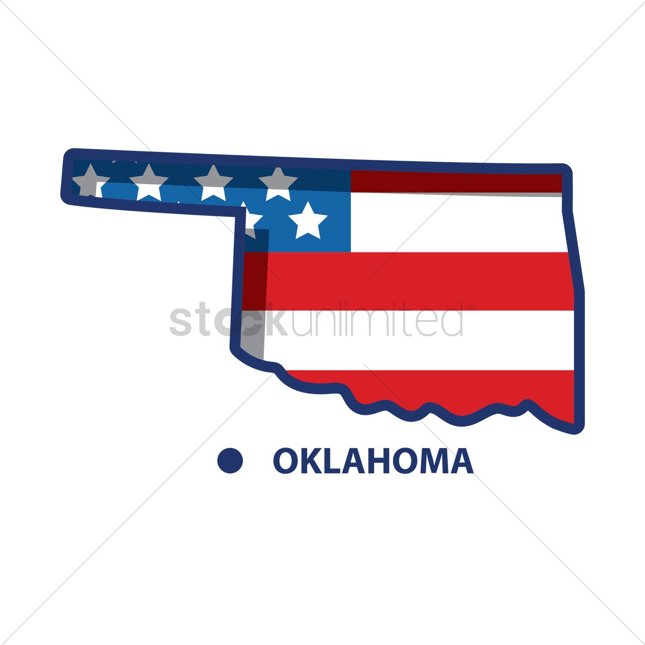 1300x1300 Map Of Oklahoma Vector Image