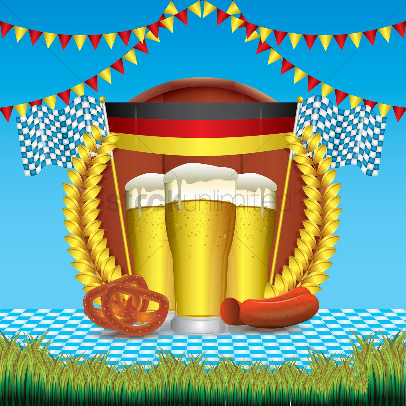 1300x1300 Oktoberfest Background Vector Image