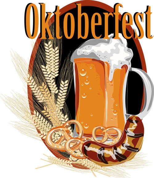 500x577 Beer Mug With Oktoberfest Background Vector Free Download