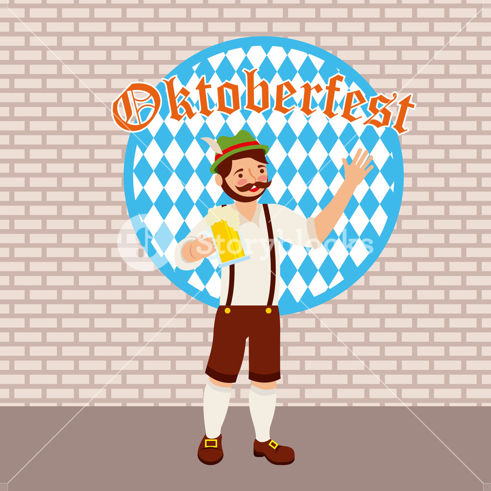 1000x1000 Oktoberfest Celebration Beard Man Holding Beer Ticker Sign