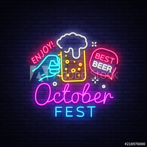 500x500 Oktoberfest Neon Logo Vector Oktoberfest Beer Festival Neon Sign