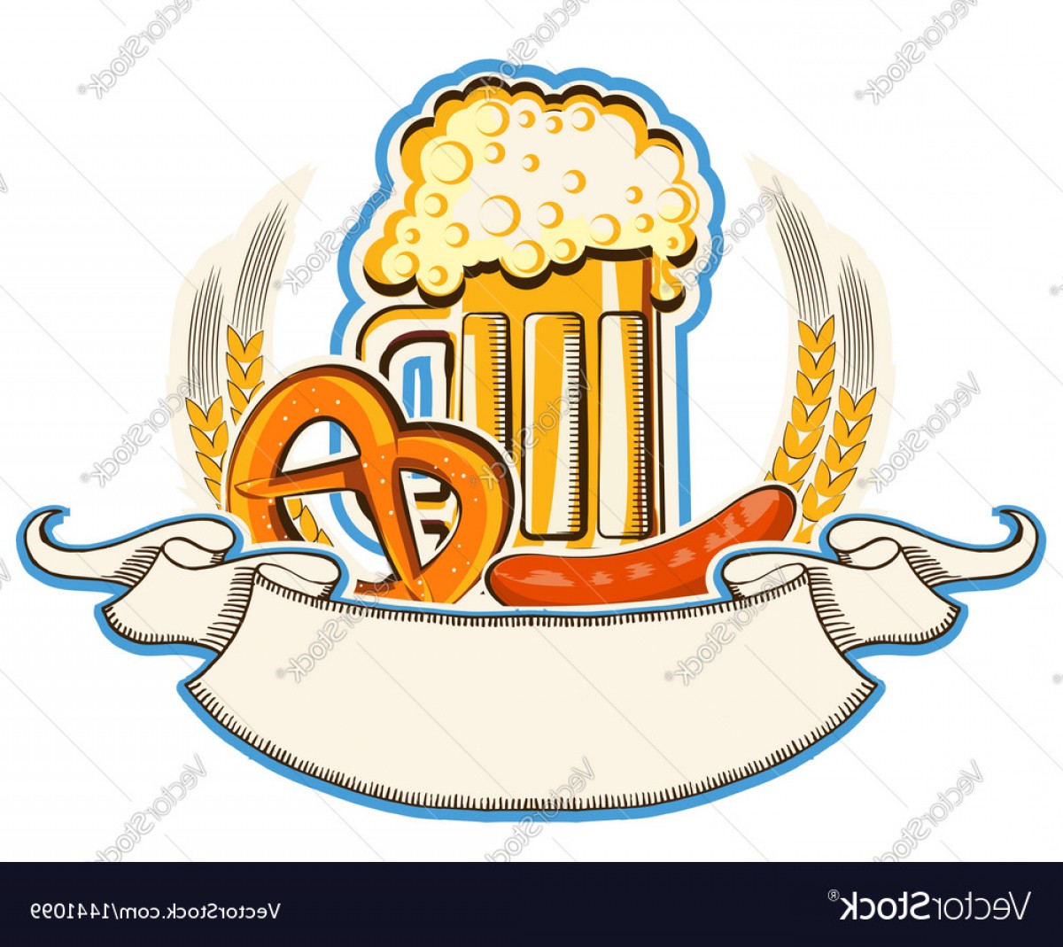 1200x1069 Oktoberfest Symbol With Beer And Traditional Food Vector Soidergi
