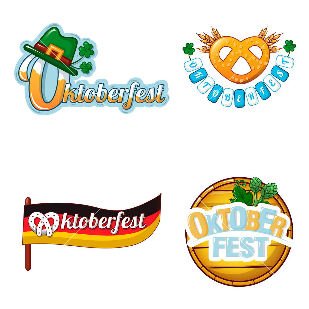 1000x1000 Oktoberfest Beer Party German Logo Icon Concept Set Cartoon