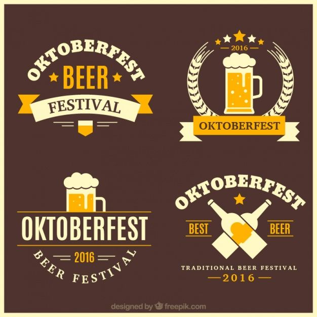 626x626 Pack De Decorativas Insignias Vintage De Oktoberfest Vector Gratis