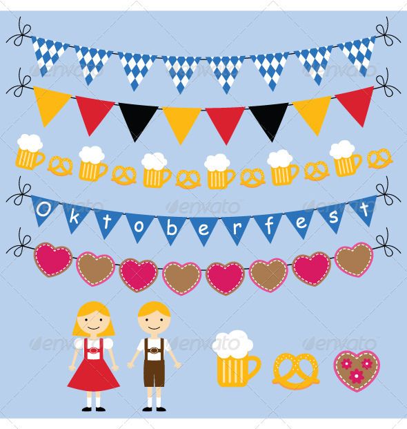 Oktoberfest Vector Bunting And Design Elements Set 590x621 Oktoberfest Vector Bunting And Design Elements Set