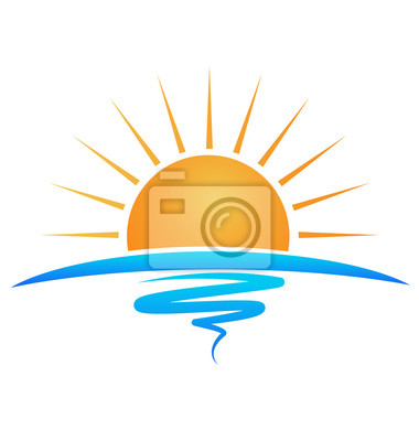 380x400 Sun Mar Olas Vector Logotipo Pinturas Para La Pared Cuadros