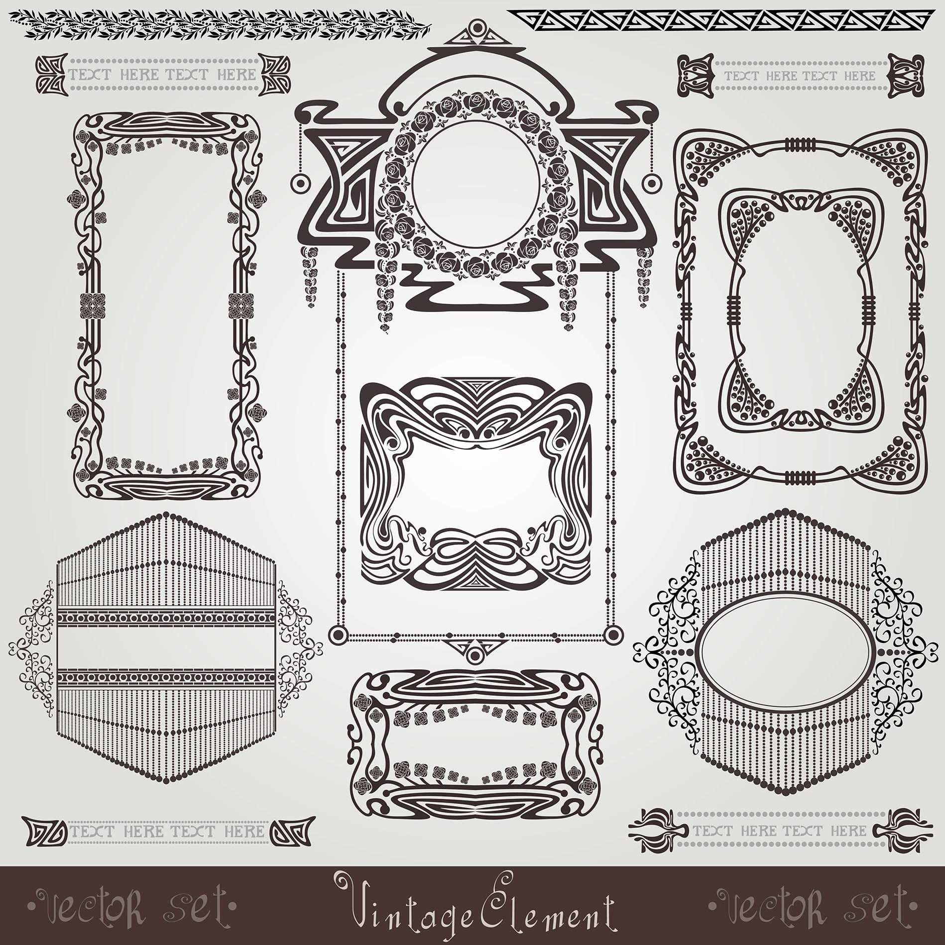 Old Banner Vintage Label Art Nouvea Frame 1898x1899 Old Banner Vintage Label Art Nouvea Frame