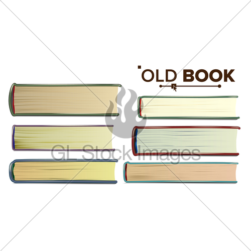 500x500 Old Book Vector Paper Book In Cover Isolated Realistic Gl