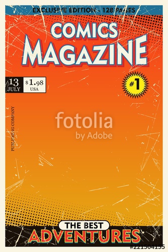 334x500 Old Comic Book Cover Gradient Background Stock Image