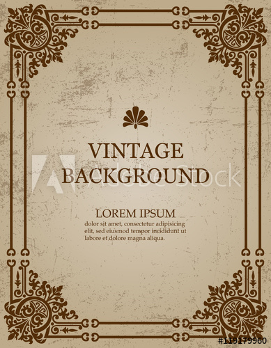 389x500 Vector Vintage Old Paper Background With Royal Pattern Frame As