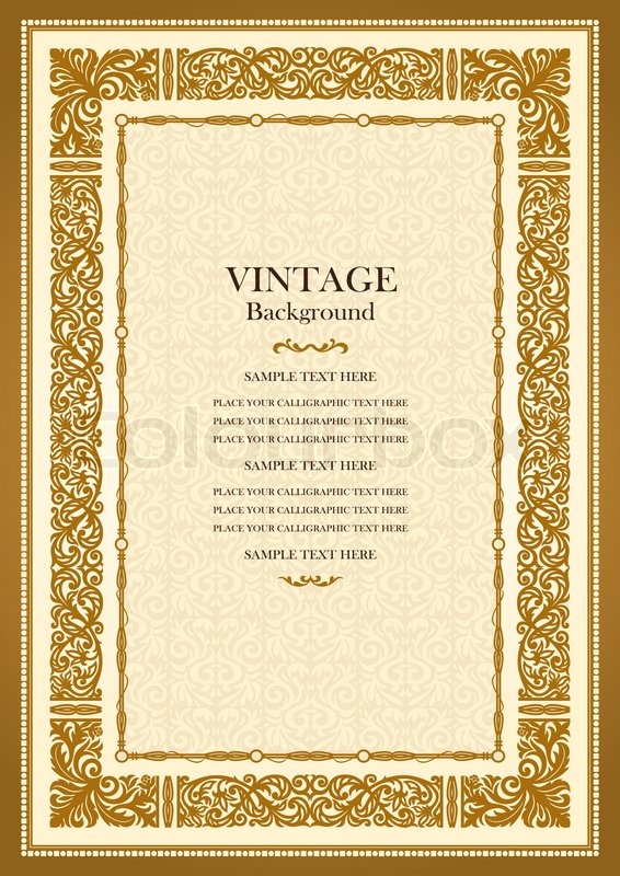 566x800 Vintage Gold Background, Antique Style Stock Vector Colourbox