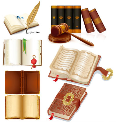 400x423 Old Books Vector Material