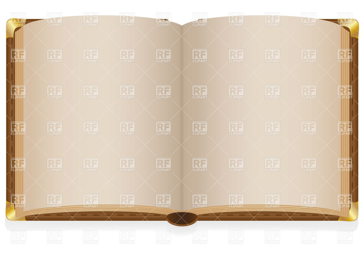 1200x840 Old Hardback Open Book With Blank Sheets And Metal Corners Vector