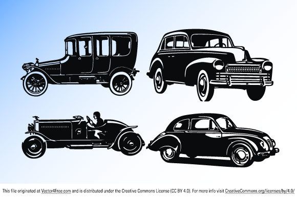 580x387 Old Car Silhouettes Car Silhouette, Silhouette