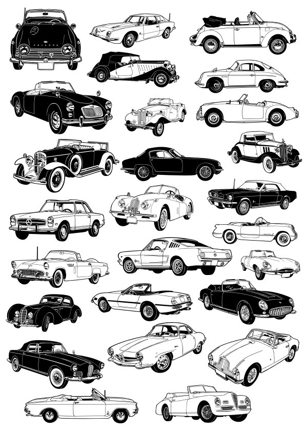 595x842 Classic Car Vectors Free Vector Cdr Free Download Vector Graphic Art