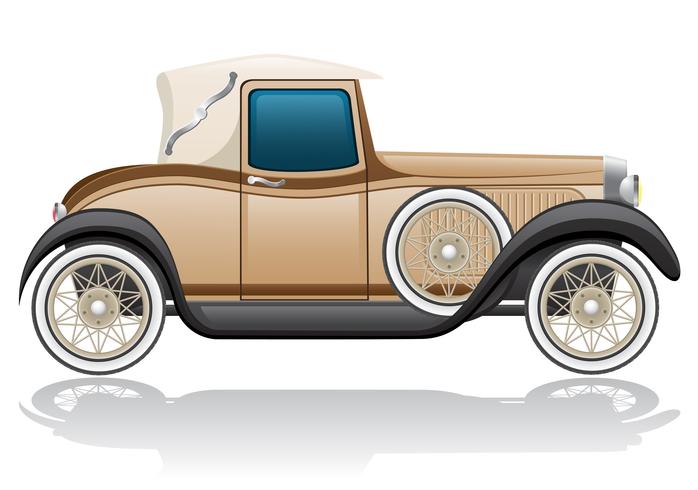 698x490 Old Retro Car Vector Illustration