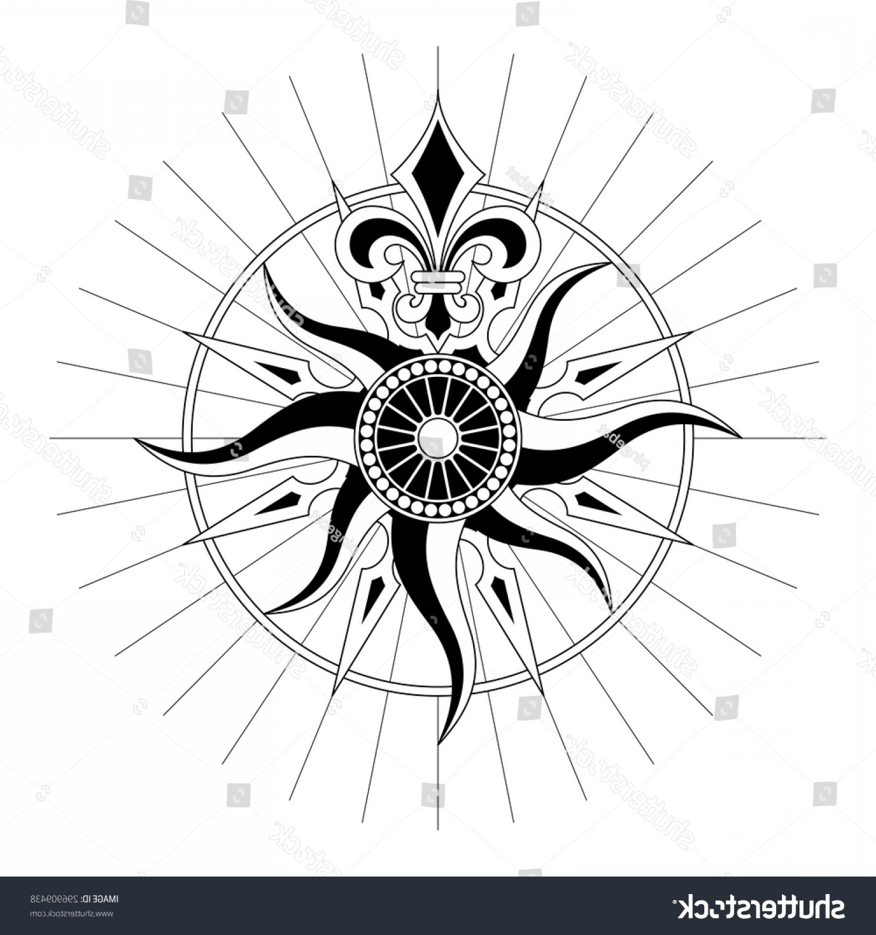 1800x1920 High Detail Antique Compass Rose Vector Catchsplace