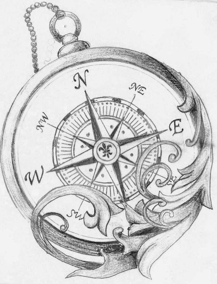 732x960 Collection Of 'old Compass Drawing' Download More Than Images