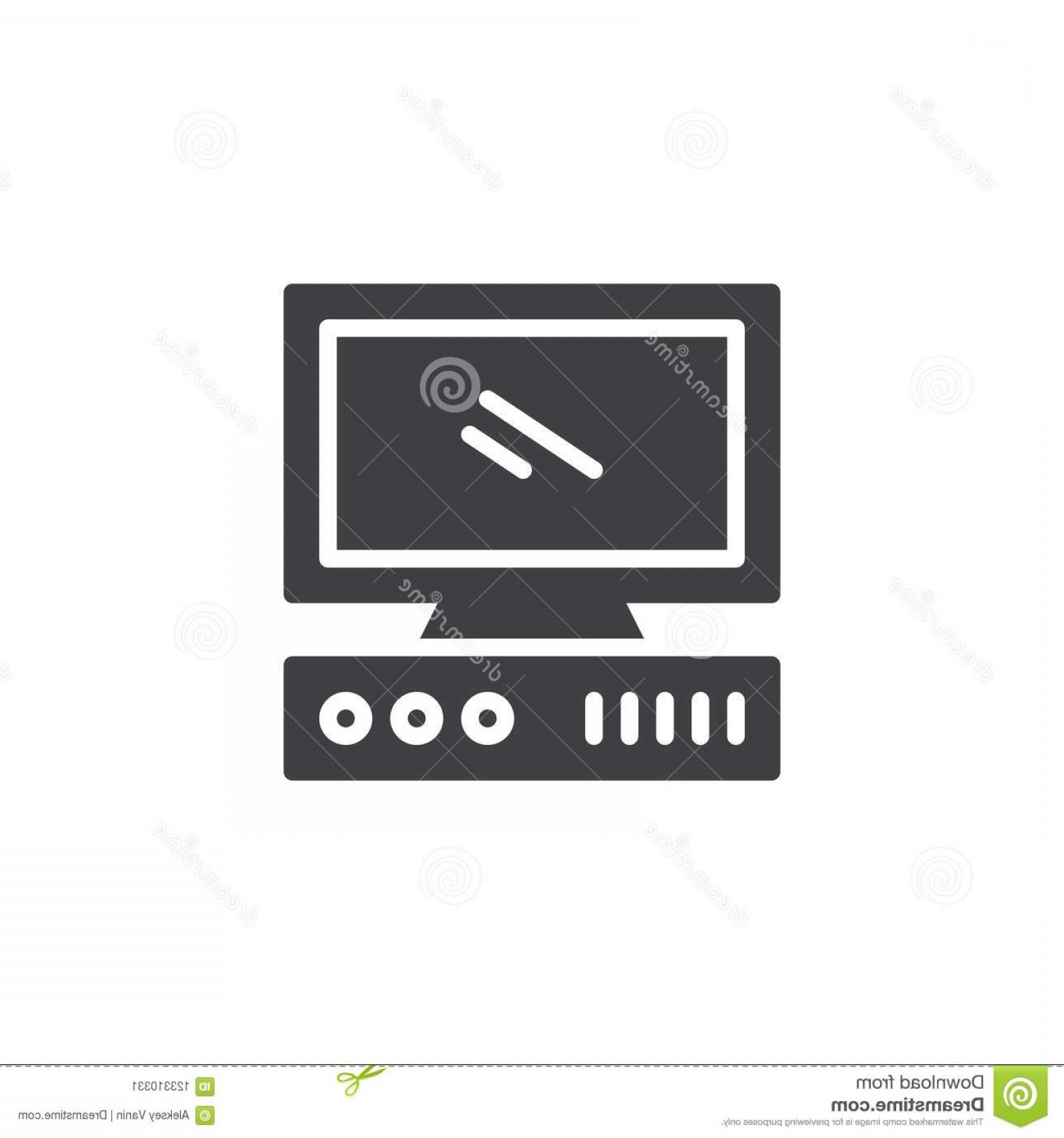 1560x1668 Old Computer Vector Icon Filled Flat Sign Mobile Concept Web