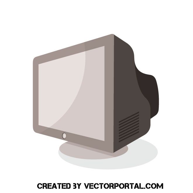 660x660 Old Pc Monitor Vector Illustration Technology Vector