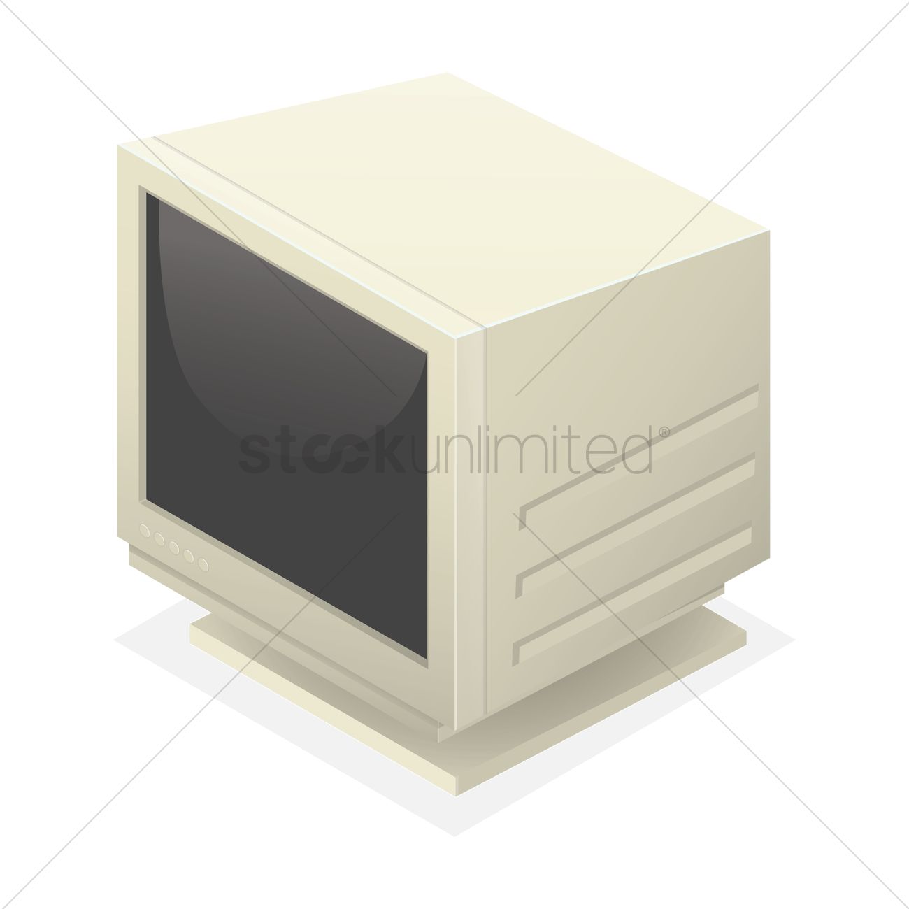 1300x1300 Old Computer Vector Image