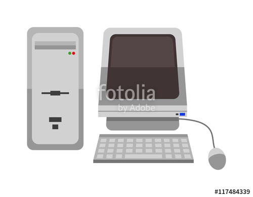 500x389 Old Computer Vector Stock Image And Royalty Free Vector