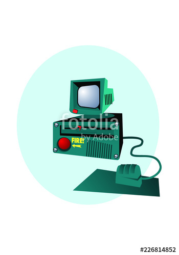 350x500 Old Computer Vector Illustration Stock Image And Royalty Free
