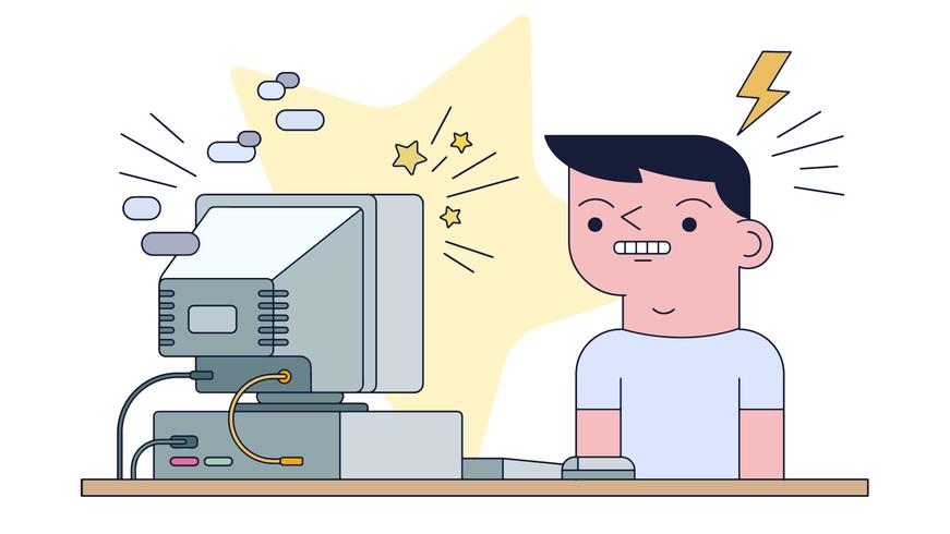 871x490 Broken Old Computer Vector