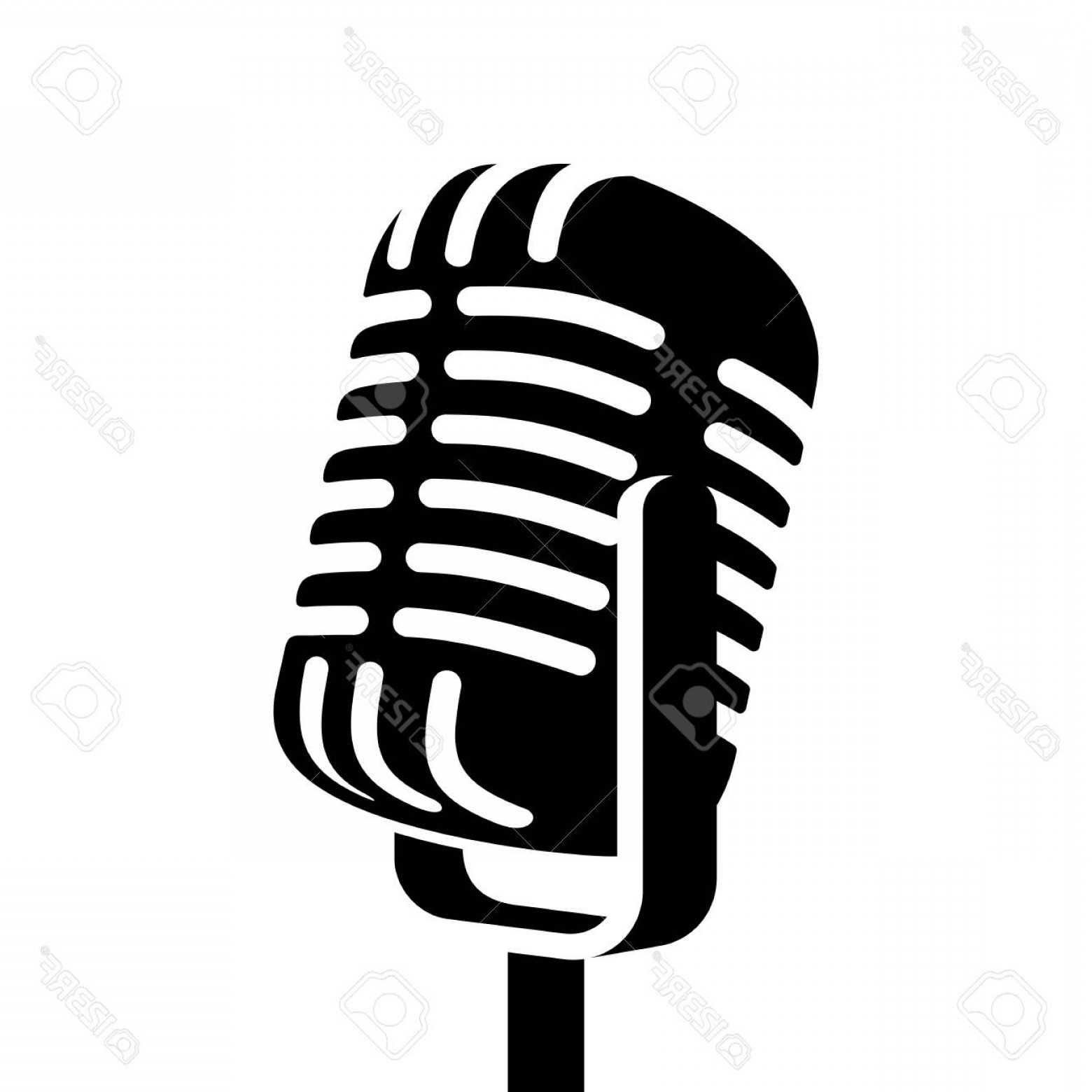 1560x1560 Photostock Vector Vintage Microphone Sign Vector Illustration