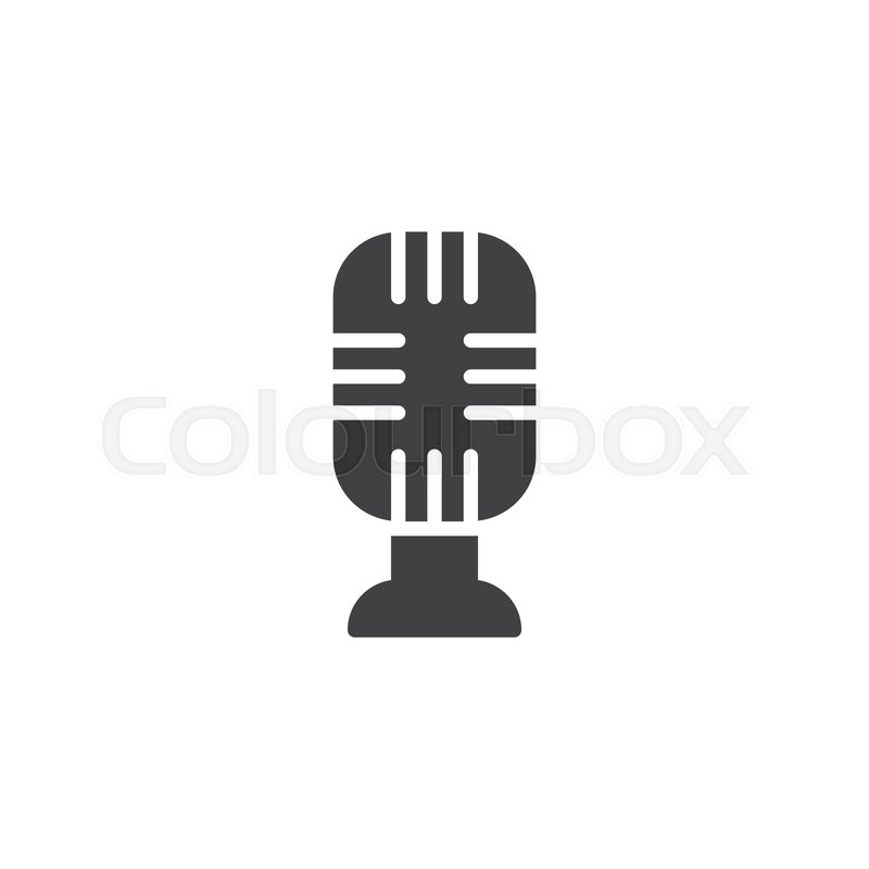 800x800 Retro Microphone Vector Icon Filled Stock Vector Colourbox