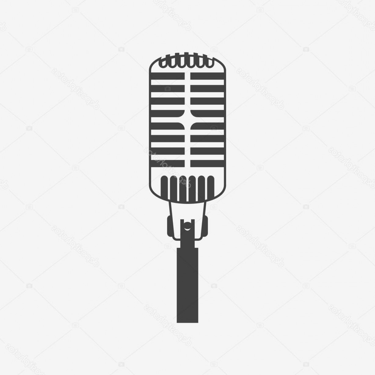 1228x1228 Stock Illustration Retro Microphone Vector Icon Monochrome Cqrecords