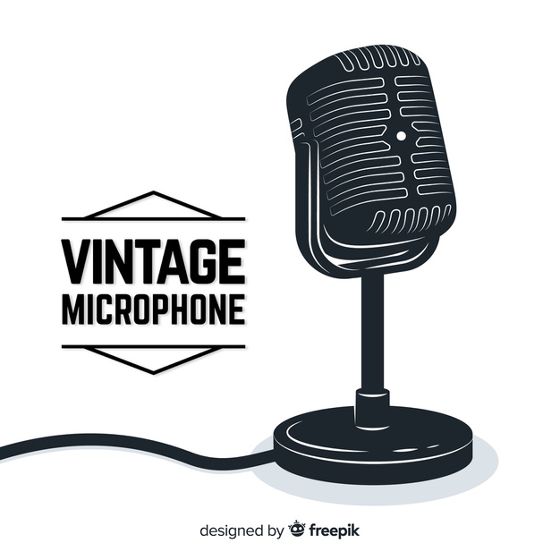626x626 Hand Drawn Vintage Microphone Vector Free Download