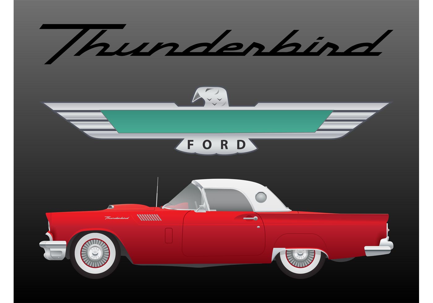 1400x980 Ford Thunderbird Vector