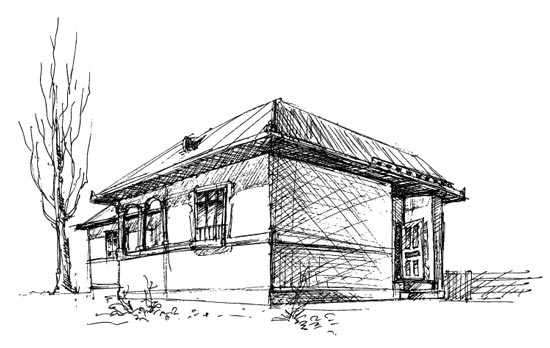 550x348 Old House Sketch Vector Design