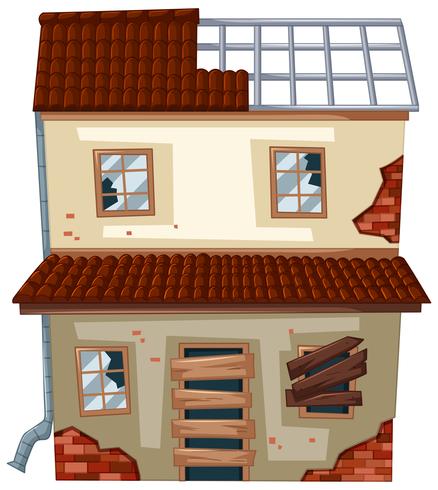 438x490 Old House With Ruined Windows