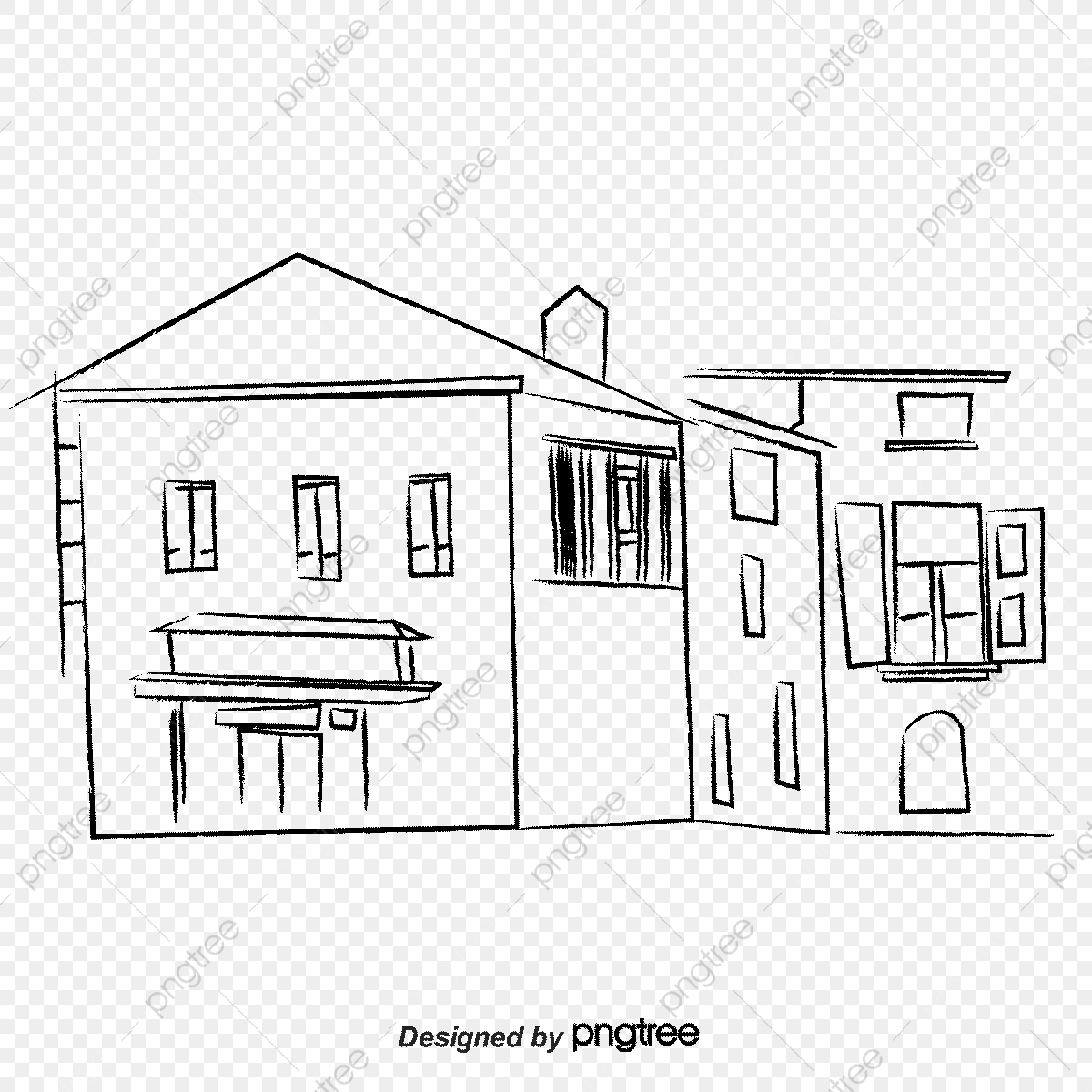 1200x1200 Complex Sketch Old House Street, Sketch Vector, House Vector, Hand