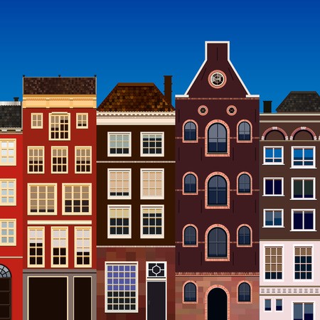 450x450 Street Of Abstract Old Houses Vector Background Royalty Free