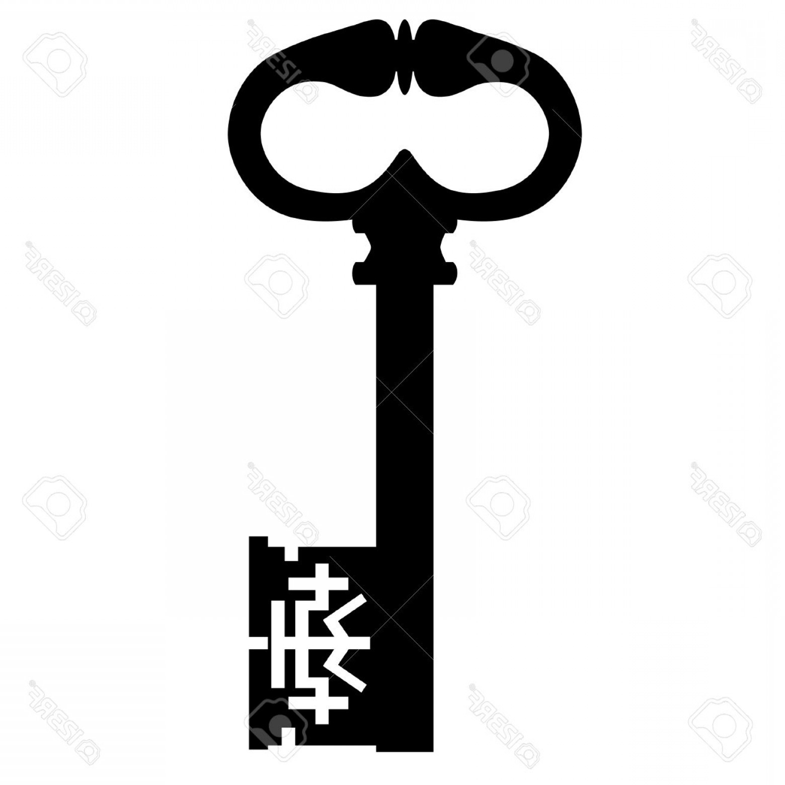 1560x1560 Photostock Vector Black Old Key Silhouette Vintage Key Ancient Key