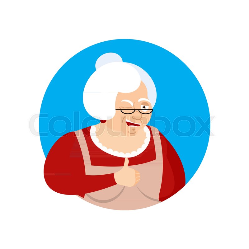 Grandmother Thumbs Up And Winks Emoji Stock Vector Colourbox 800x800 Grandmother Thumbs Up And Winks Emoji Stock Vector Colourbox