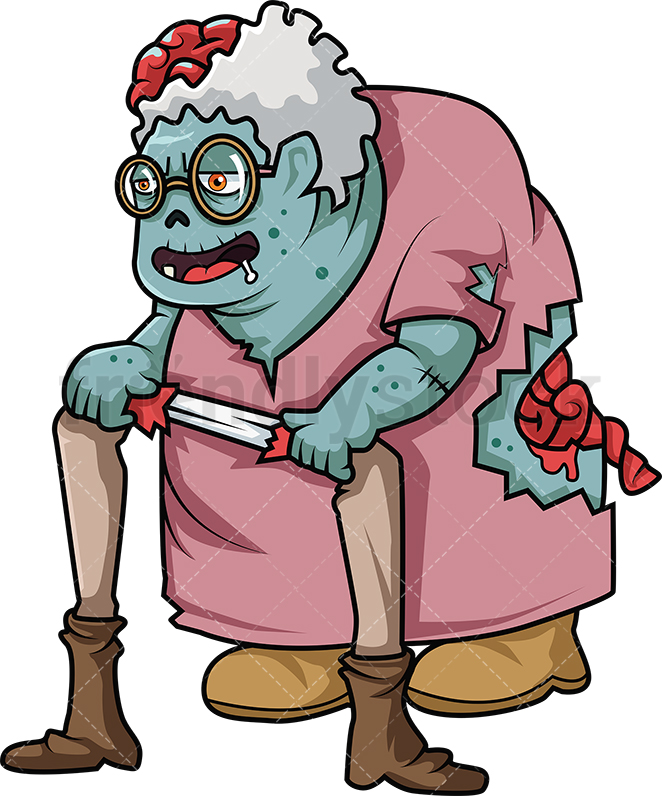 Old Lady Zombie Cartoon Clipart Vector 662x796 Old Lady Zombie Cartoon Clipart Vector