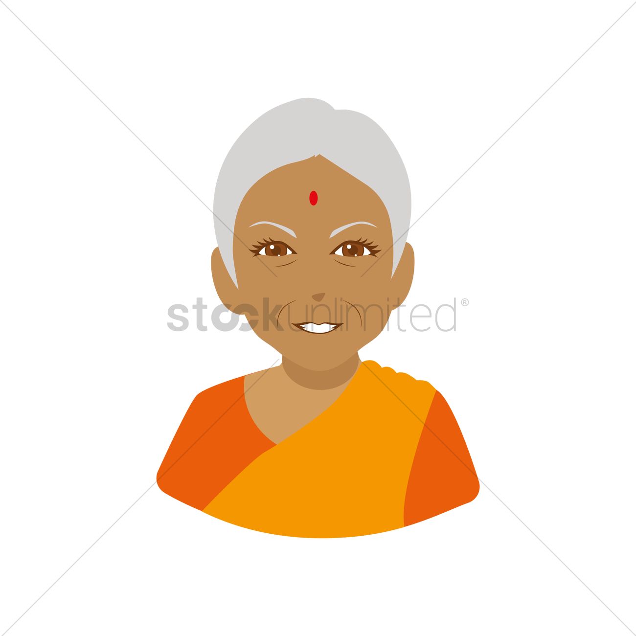 Old Indian Woman Vector Image 1300x1300 Old Indian Woman Vector Image