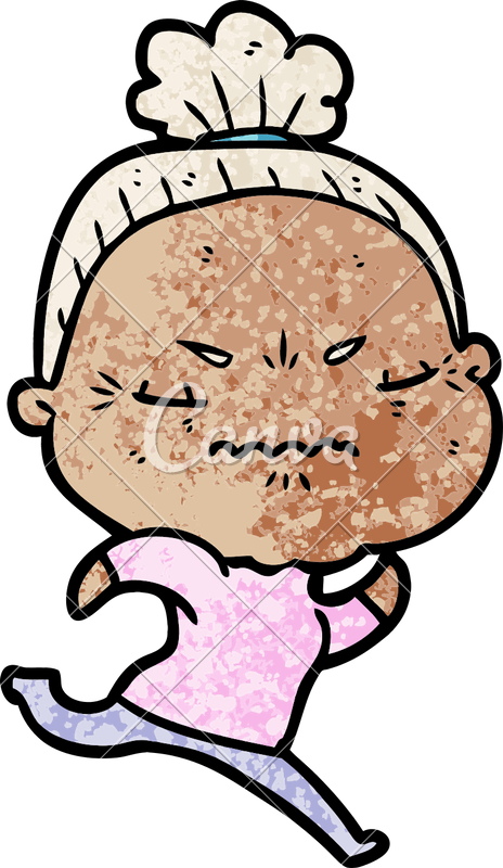 Cartoon Annoyed Old Lady Vector Illustration Design 464x800 Cartoon Annoyed Old Lady Vector Illustration Design