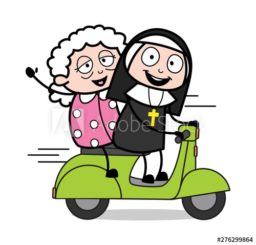 Riding Scooter With Old Lady 500x478 Riding Scooter With Old Lady