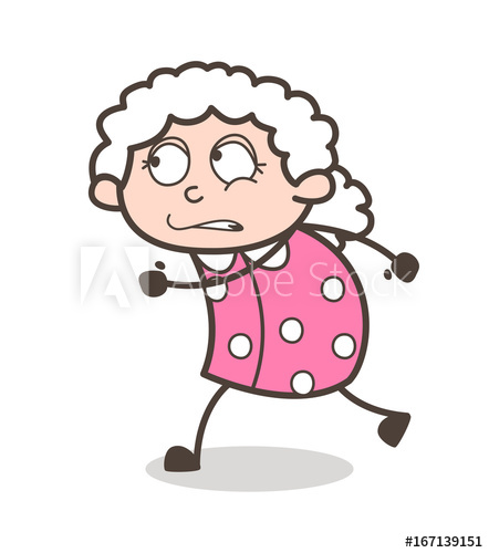 Cartoon Running Old Lady Vector 442x500 Cartoon Running Old Lady Vector