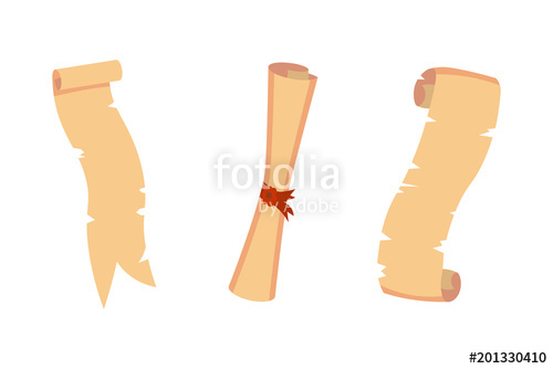 500x334 Old Paper Scroll Vector Set Retro Document Script With Copyspace