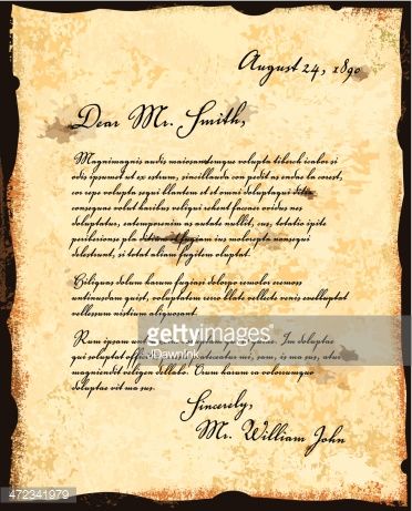 372x461 Vector Art Old Fashioned Letter Correspondence Design Template